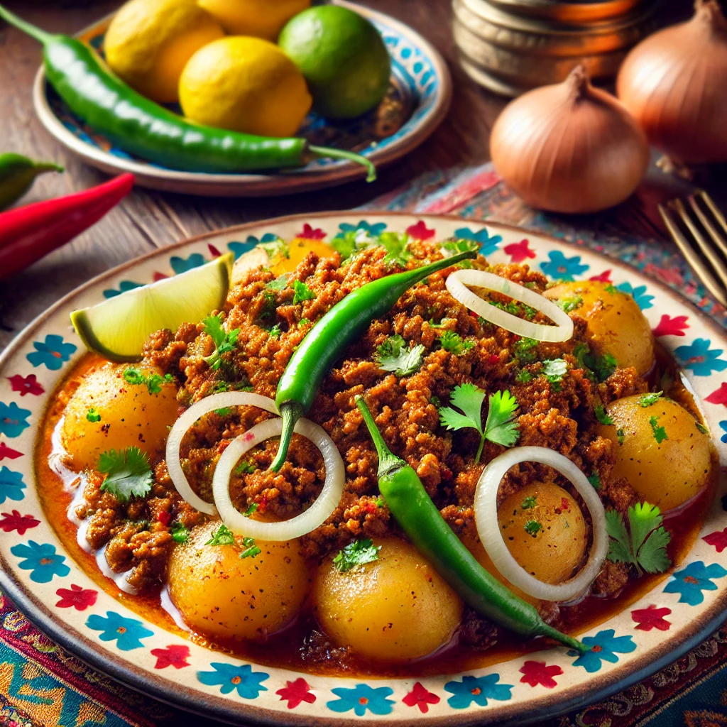 Aloo Qeema at Qamar Restaurant